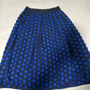 J.Crew fringe dot midi skirt